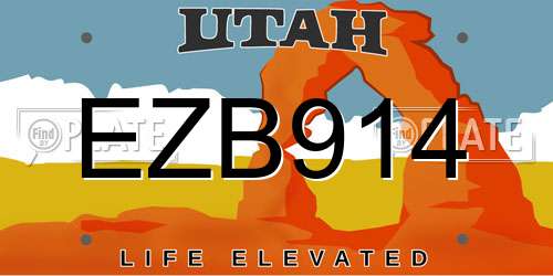 EZB914 Utah License Plate