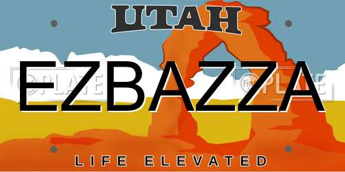 EZBAZZA Utah License Plate
