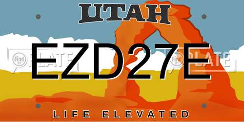 EZD27E Utah License Plate