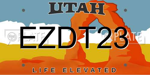 EZDT23 Utah License Plate