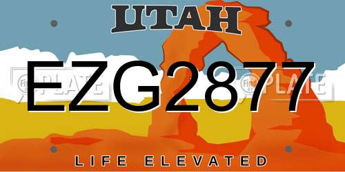 EZG2877 Utah License Plate