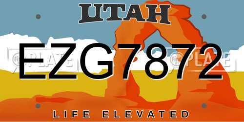 EZG7872 Utah License Plate