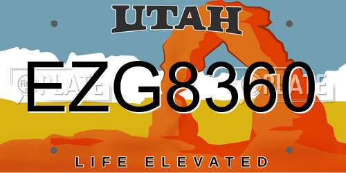 EZG8360 Utah License Plate