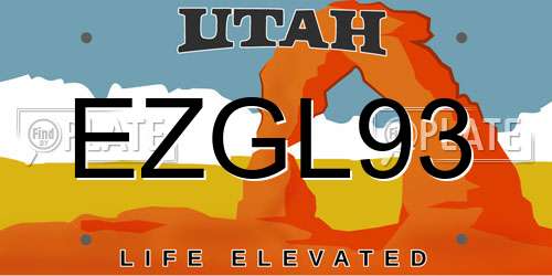 EZGL93 Utah License Plate