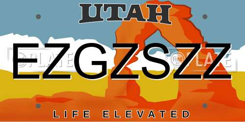 EZGZSZZ Utah License Plate