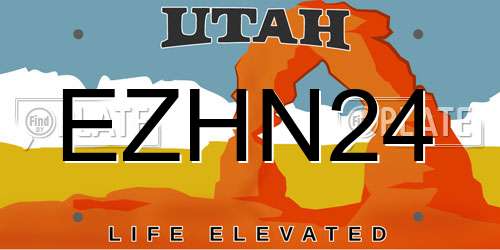 EZHN24 Utah License Plate