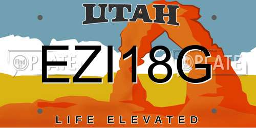 EZI18G Utah License Plate