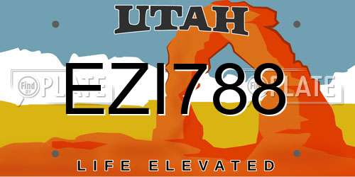 EZI788 Utah License Plate
