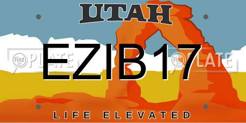 EZIB17 Utah License Plate