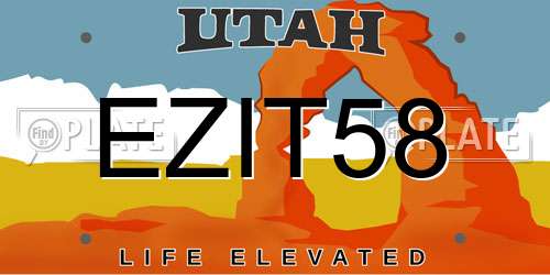 EZIT58 Utah License Plate