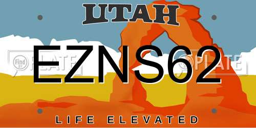 EZNS62 Utah License Plate