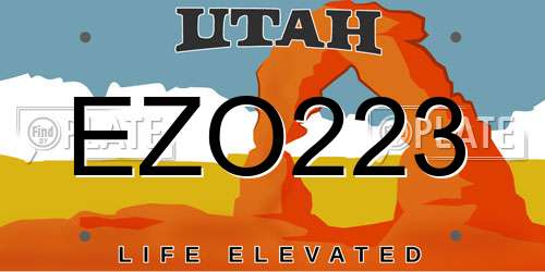 EZO223 Utah License Plate