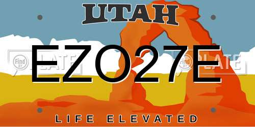 EZO27E Utah License Plate
