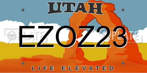 EZOZ23 Utah License Plate
