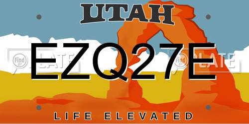 EZQ27E Utah License Plate