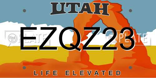 EZQZ23 Utah License Plate