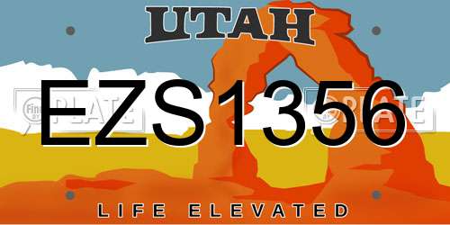 EZS1356 Utah License Plate