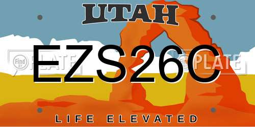 EZS26C Utah License Plate