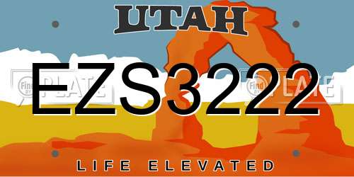 EZS3222 Utah License Plate