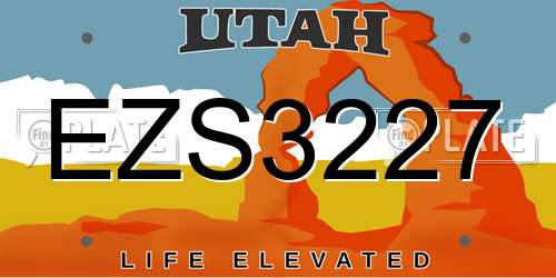 EZS3227 Utah License Plate