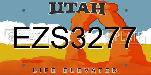 EZS3277 Utah License Plate
