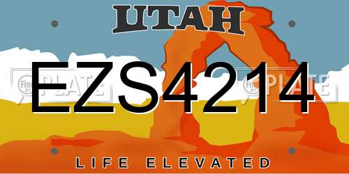 EZS4214 Utah License Plate