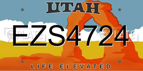 EZS4724 Utah License Plate