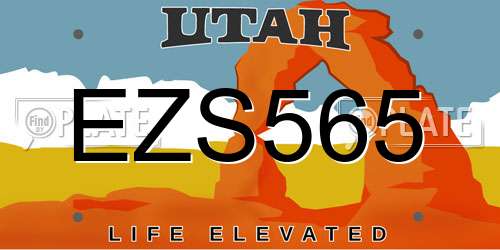 EZS565 Utah License Plate