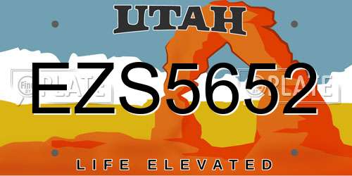 EZS5652 Utah License Plate