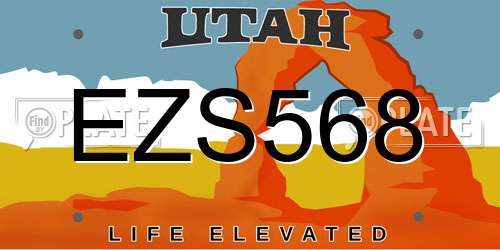 EZS568 Utah License Plate