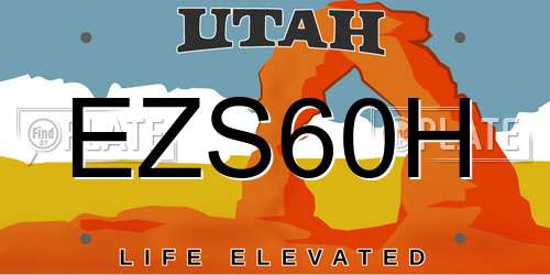 EZS60H Utah License Plate