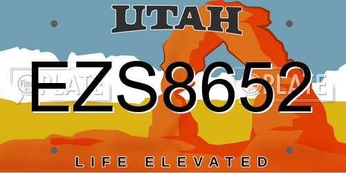 EZS8652 Utah License Plate