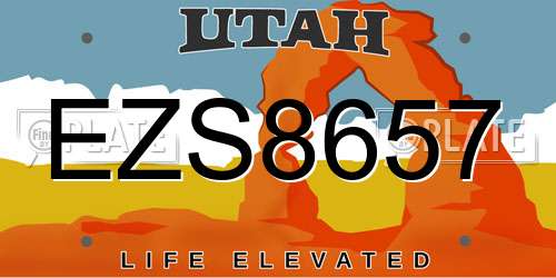 EZS8657 Utah License Plate