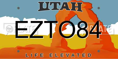 EZTO84 Utah License Plate