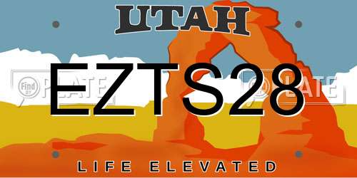 EZTS28 Utah License Plate
