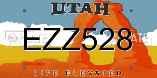 EZZ528 Utah License Plate
