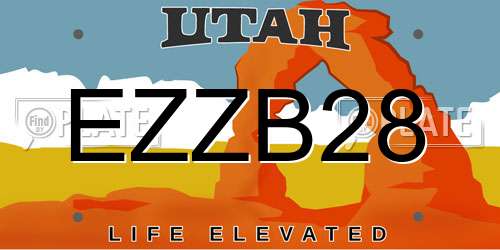 EZZB28 Utah License Plate
