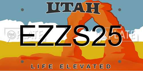 EZZS25 Utah License Plate