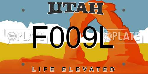 F009L Utah License Plate