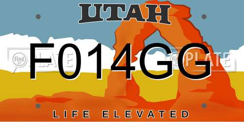 F014GG Utah License Plate