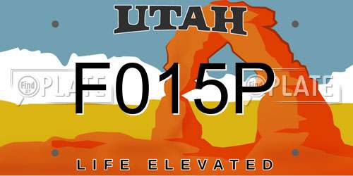 F015P Utah License Plate