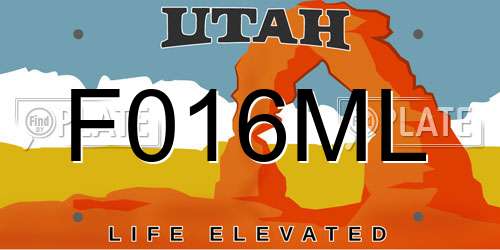 F016ML Utah License Plate