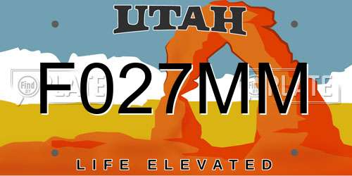 F027MM Utah License Plate