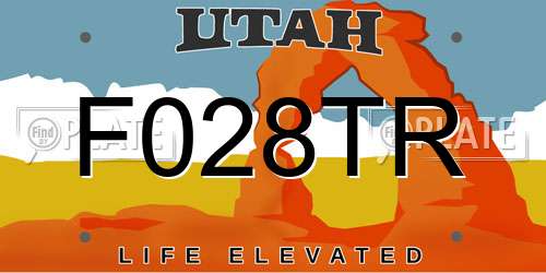 F028TR Utah License Plate