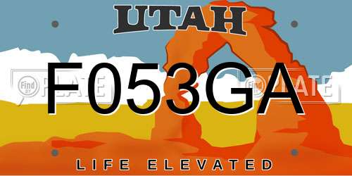 F053GA Utah License Plate