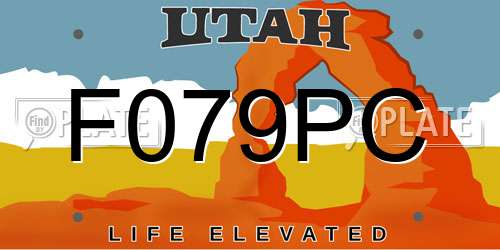 F079PC Utah License Plate