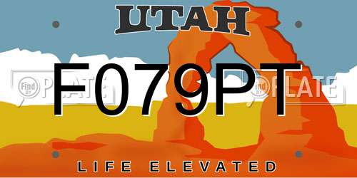 F079PT Utah License Plate