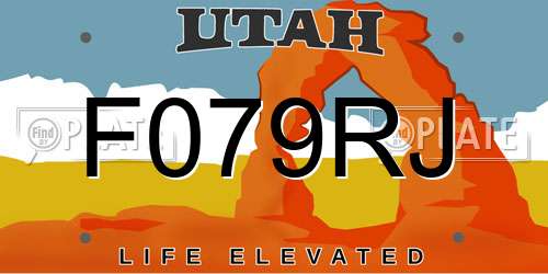 F079RJ Utah License Plate