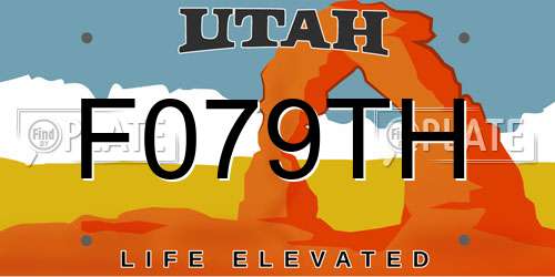 F079TH Utah License Plate