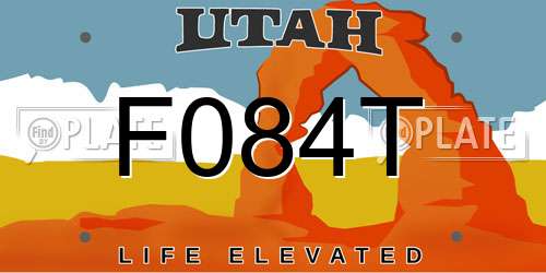 F084T Utah License Plate